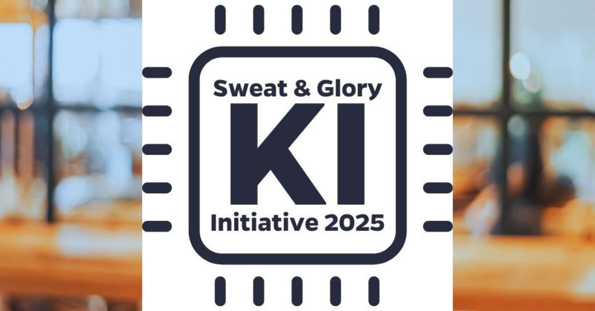 Logo der “Sweat & Glory”-Initiative 2025, mit Fokus auf KI im Mittelstand zur Förderung digitaler Innovationen